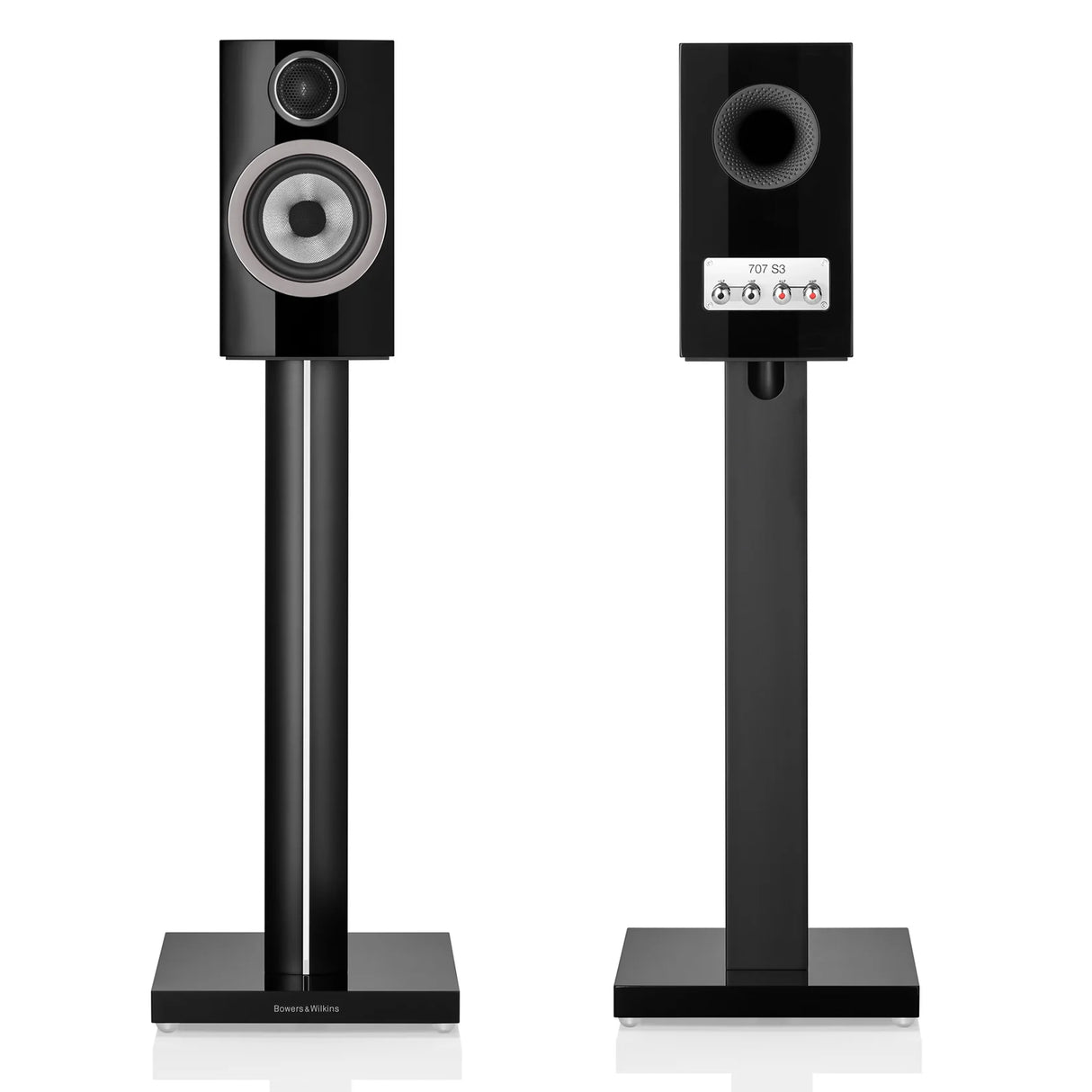 Bowers & Wilkins 707 S3 állványos hangfal, fekete színben.
