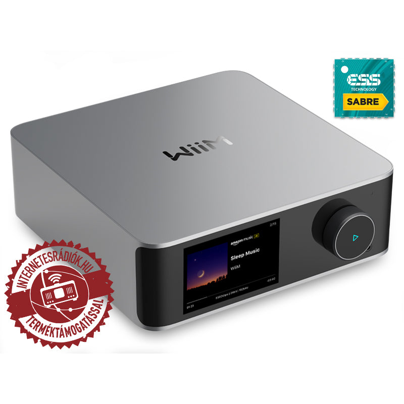 WiiM ULTRA hálózati audio lejátszó, erősítő, ezüst