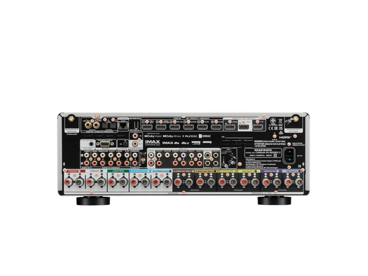 Marantz CINEMA 50 S2 házimozi rádióerősítő, hátlap csatlakozókkal