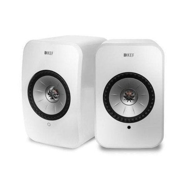 KEF LSX II wireless, aktív állványos hangfal, fehér színben