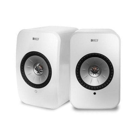 KEF LSX II wireless, aktív állványos hangfal, fehér színben