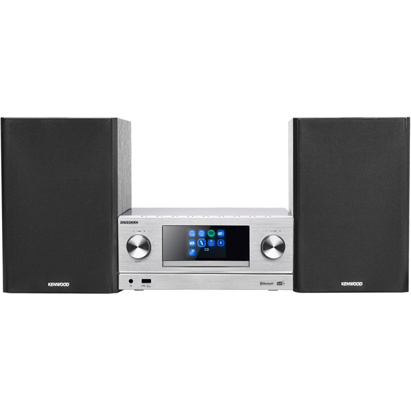 Kenwood M-9000S-S Mini hifi rendszer okos funkciókkal, ezüst színben
