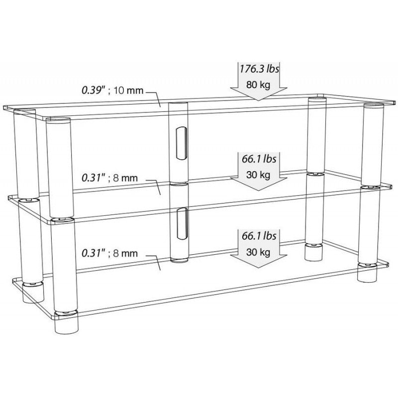 Norstone Epur 3 TV - hifi állvány, fekete - 2