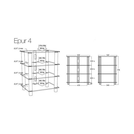 Norstone Epur 4 hifi állvány, ezüst - 3
