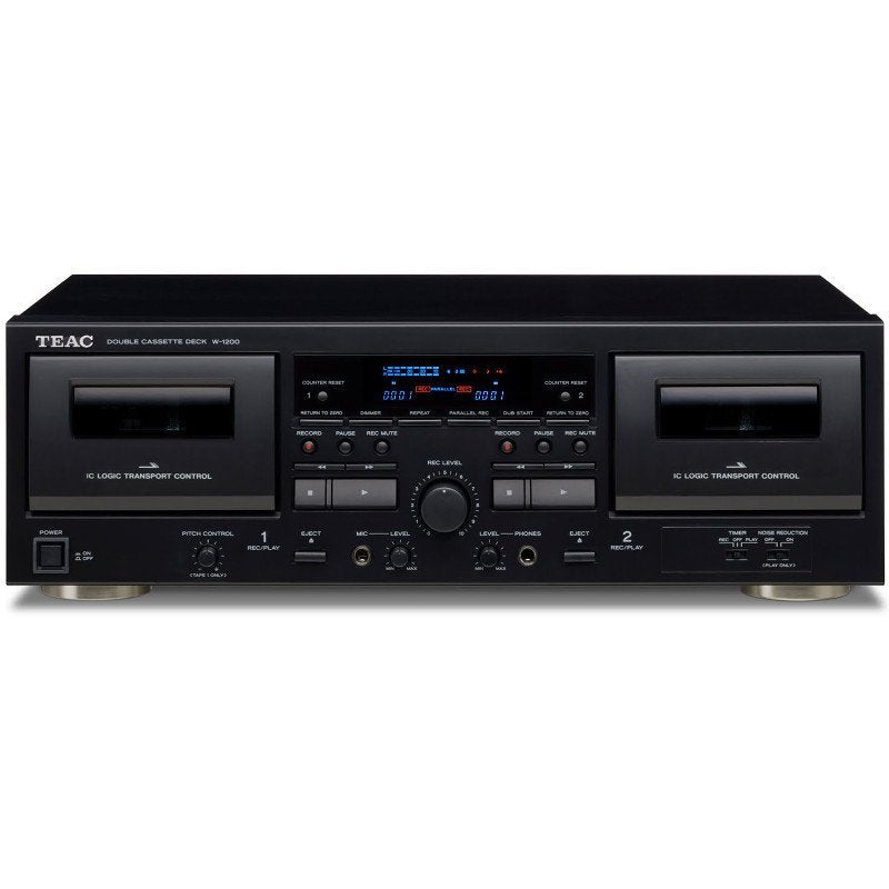 TEAC W-1200 dupla kazettás deck, fekete színben