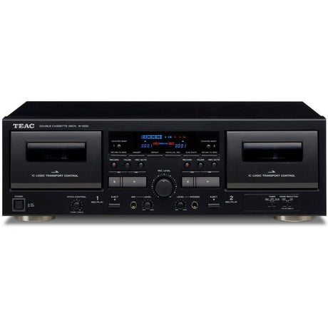 TEAC W-1200 dupla kazettás deck, fekete színben