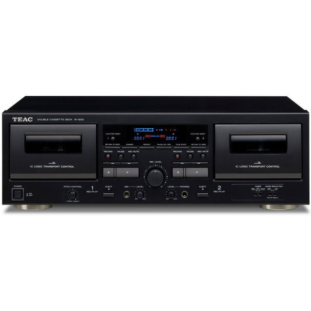 TEAC W-1200 dupla kazettás deck, fekete színben