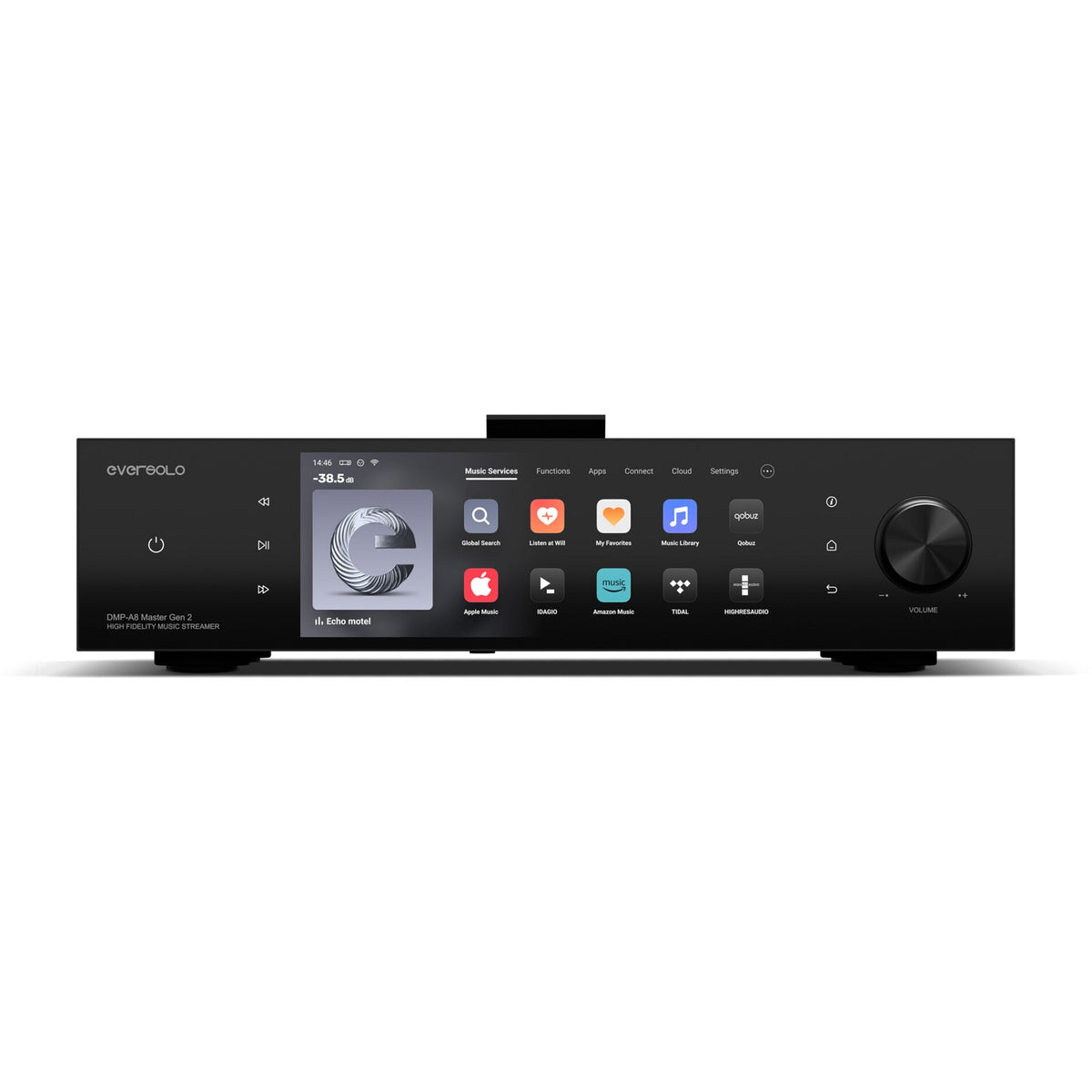 Eversolo DMP-A8 Master Edition Gen 2 streamer és CD-lejátszó, szemből