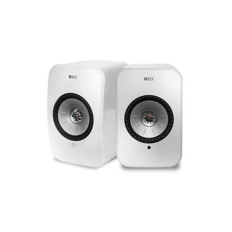 KEF LSX II wireless, aktív állványos hangfal, fehér színben