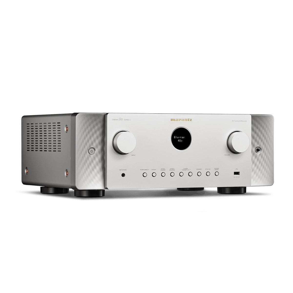Marantz CINEMA 60 DAB S2 házimozi rádióerősítő, silver gold oldalnézet